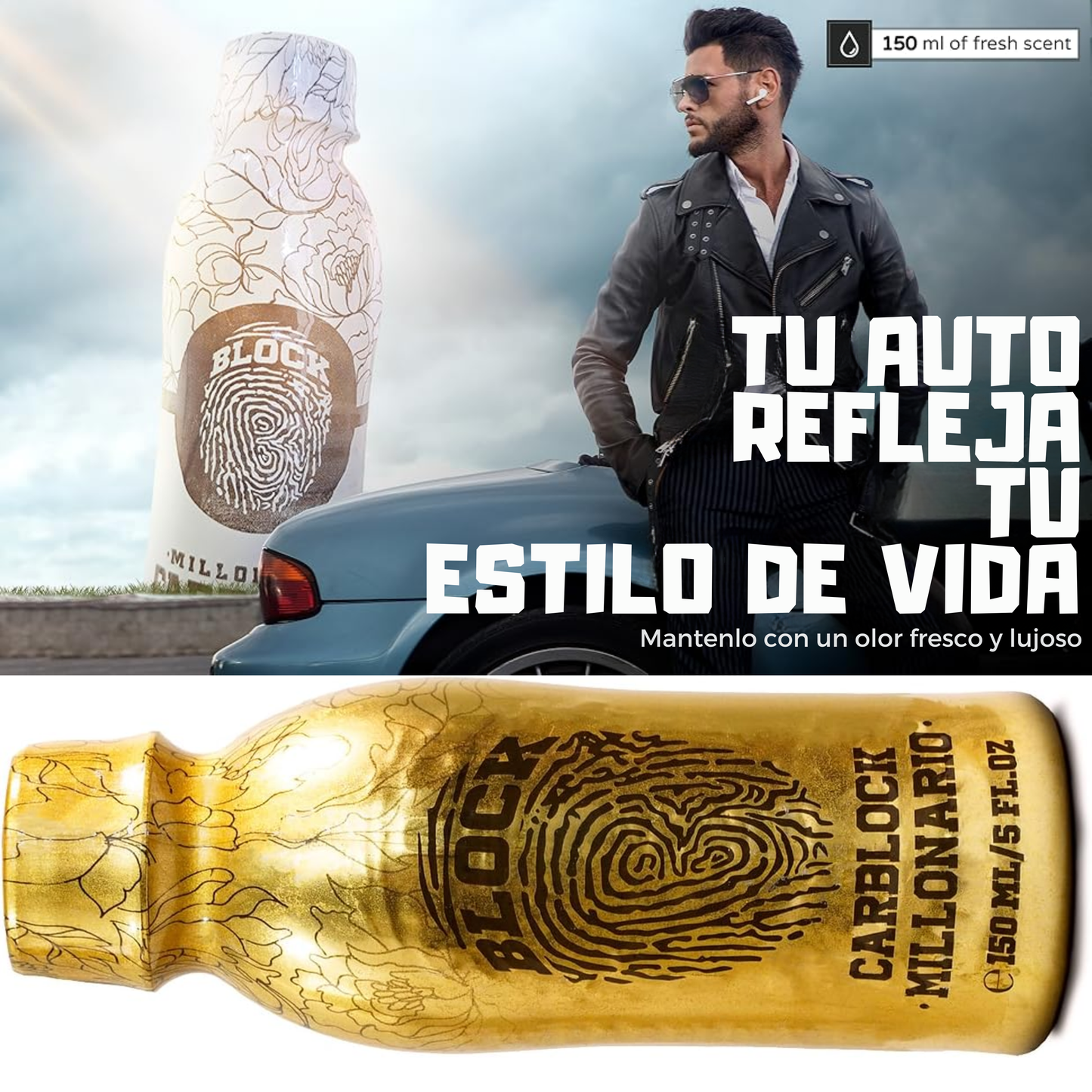 PERFUME PARA AUTO AROMA MILLONARIO CARBLOCK